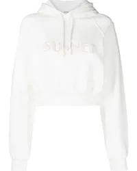 SUNNEI Cropped-Hoodie mit Logo Weiß