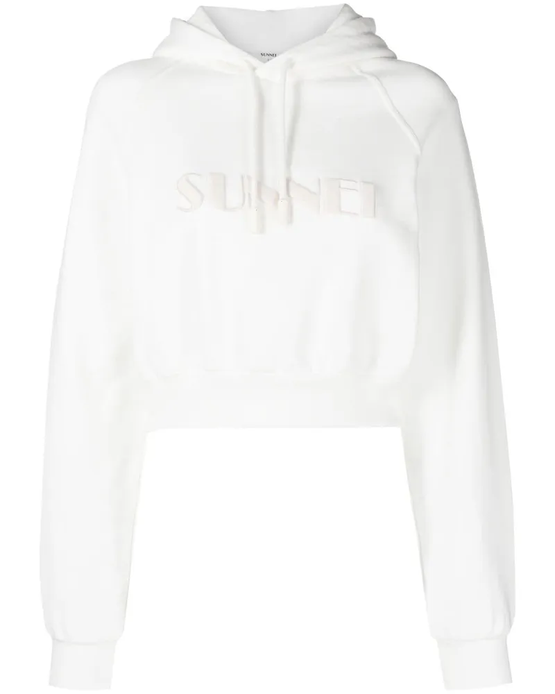 SUNNEI Cropped-Hoodie mit Logo Weiß