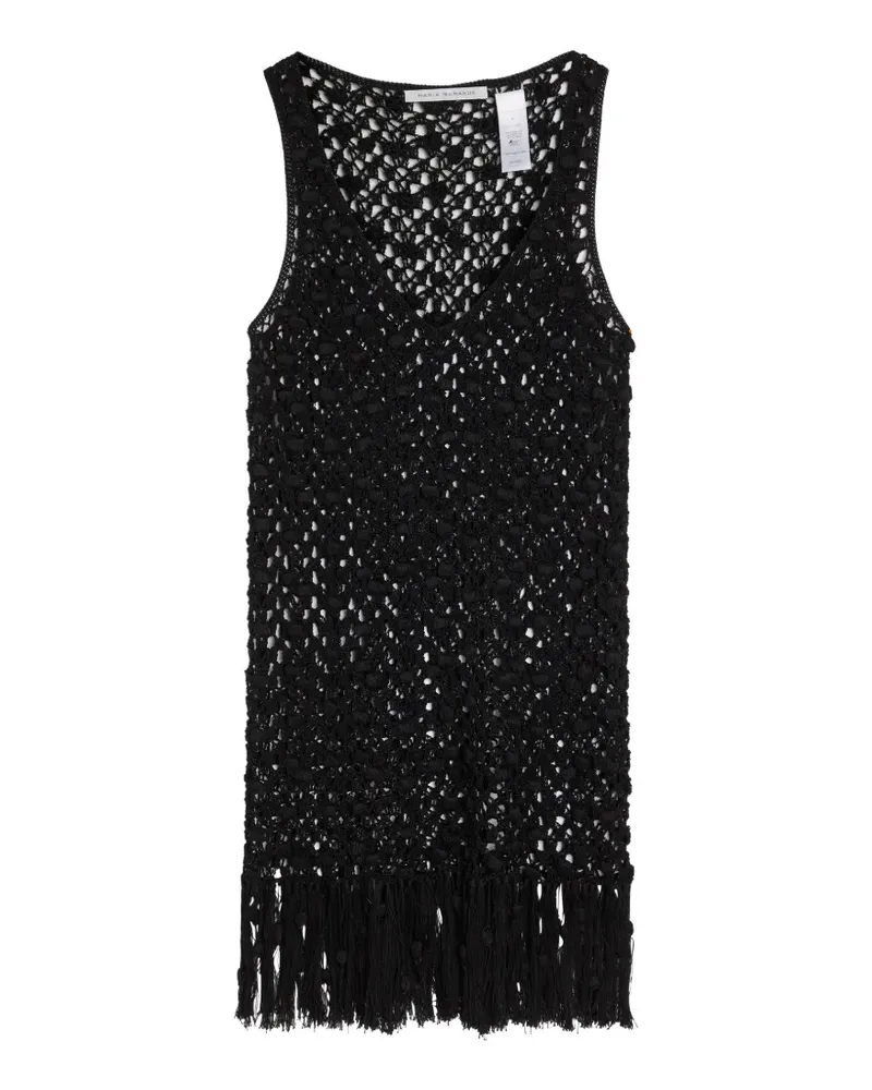 Maria Mcmanus crochet-knit fringed tank top - Schwarz Schwarz