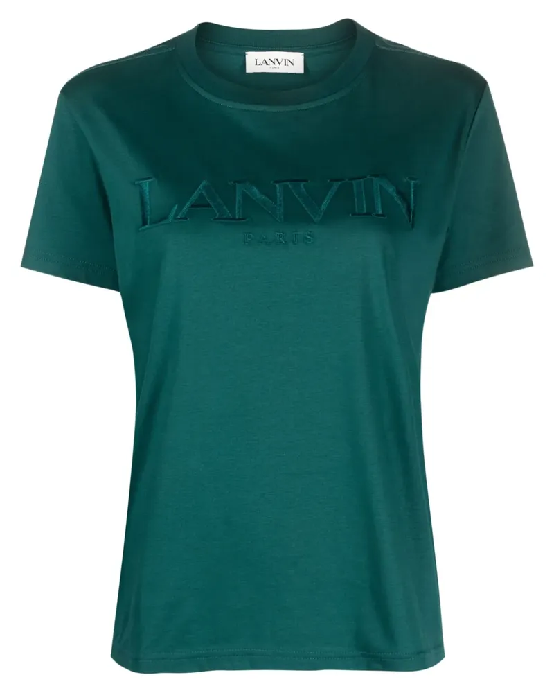 Lanvin T-Shirt mit Logo-Stickerei - Grün Grün