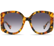 Oversized-Sonnenbrille in Schildpattoptik - Braun