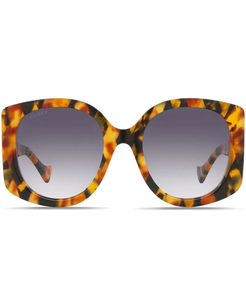 Gucci Oversized-Sonnenbrille in Schildpattoptik - Braun Braun