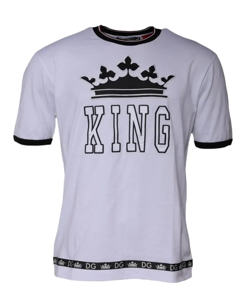 Dolce & Gabbana T-Shirt mit Kronenmotiv - Weiß Weiß
