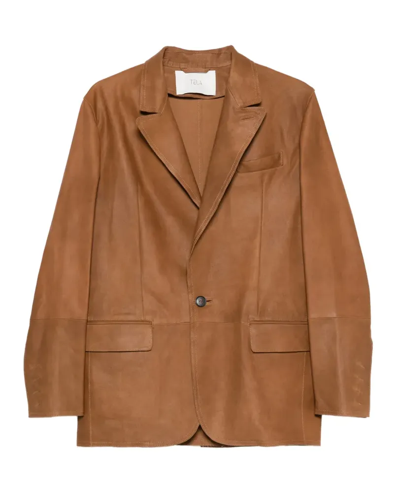 TELA notched-lapel leather blazers - Braun Braun