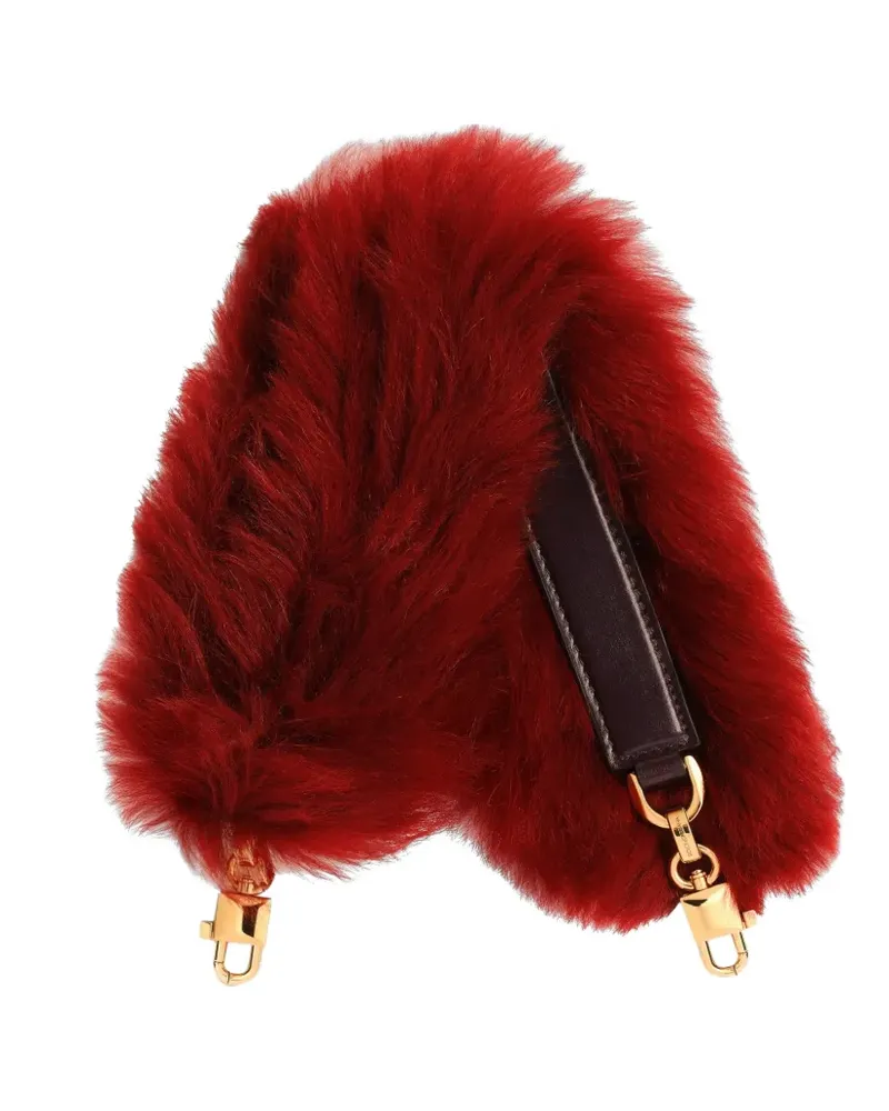 Dolce & Gabbana Schulterriemen aus Palmellato- und Kalbsleder und Shearling - Rot Rot