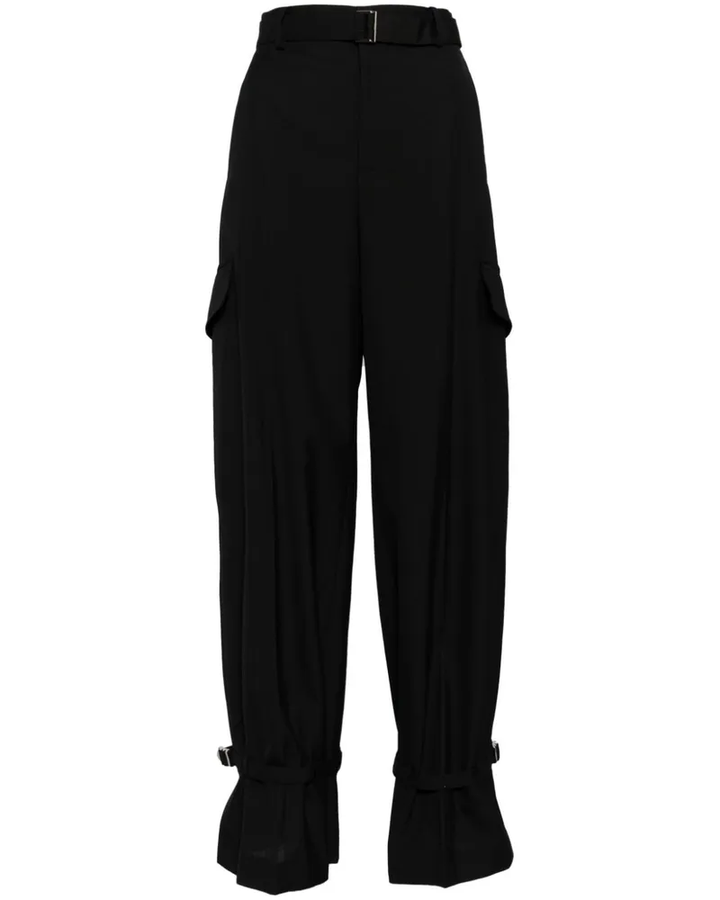 Sacai Klassische Hose mit Gürtel - Schwarz Schwarz