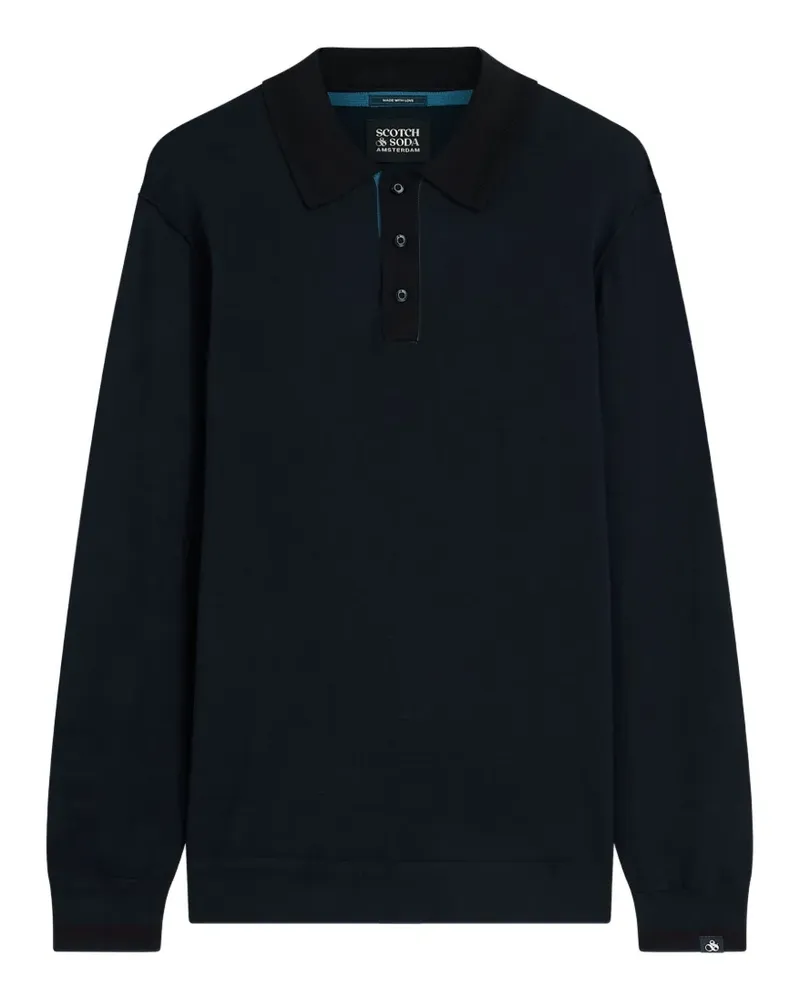 Scotch&Soda long-sleeve polo shirt - Blau Blau