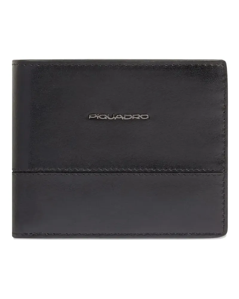 Piquadro logo-plaque wallet - Schwarz Schwarz