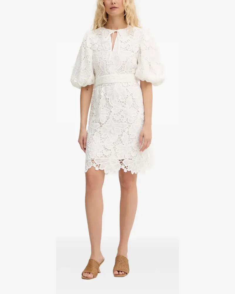 Silvian Heach Gürtel-Minikleid aus Guipure-Spitze - Weiß Weiß