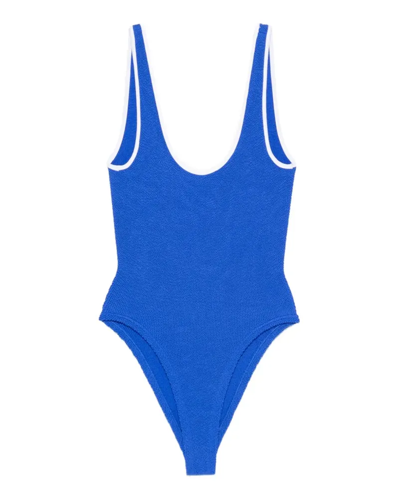Hunza G Badeanzug mit U-Ausschnitt - Blau Blau