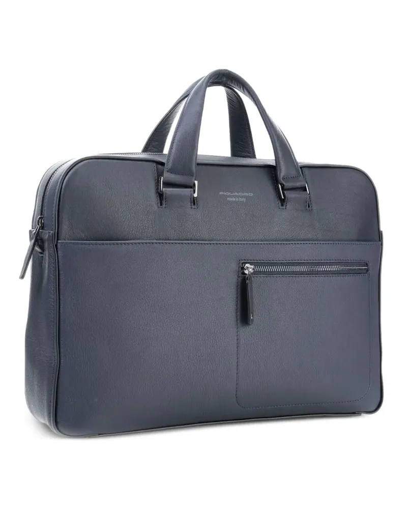 Piquadro David grained-leather briefcase - Blau Blau