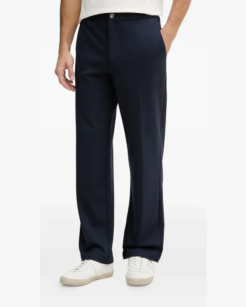 Guess logo-plaque tailored trousers - Blau Blau