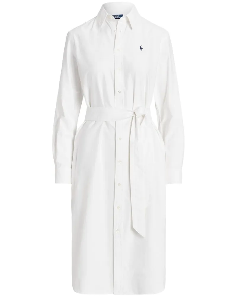 Ralph Lauren Hemdkleid mit Cory Polo Pony-Stickerei - Weiß Weiß