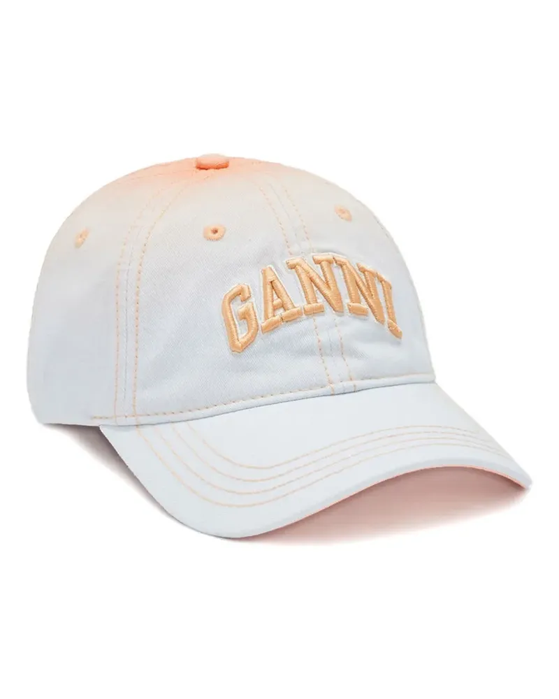 Ganni Bestickte Baseballkappe mit Ombré-Effekt - Blau Blau