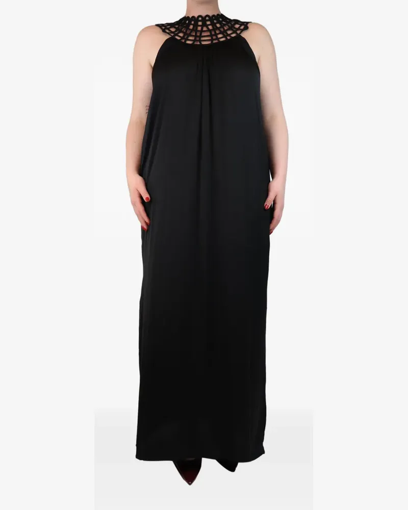 Sea sleeveless silk maxi dress - Schwarz Schwarz
