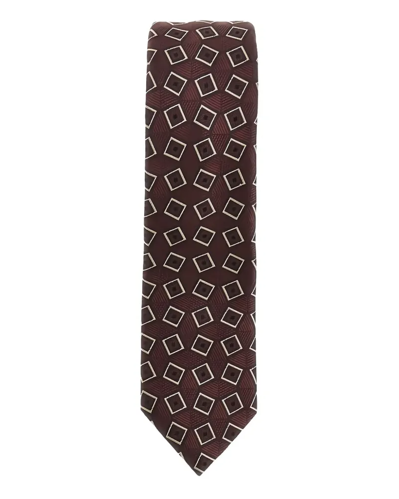Emporio Armani geometric-patterned tie - Rot Rot