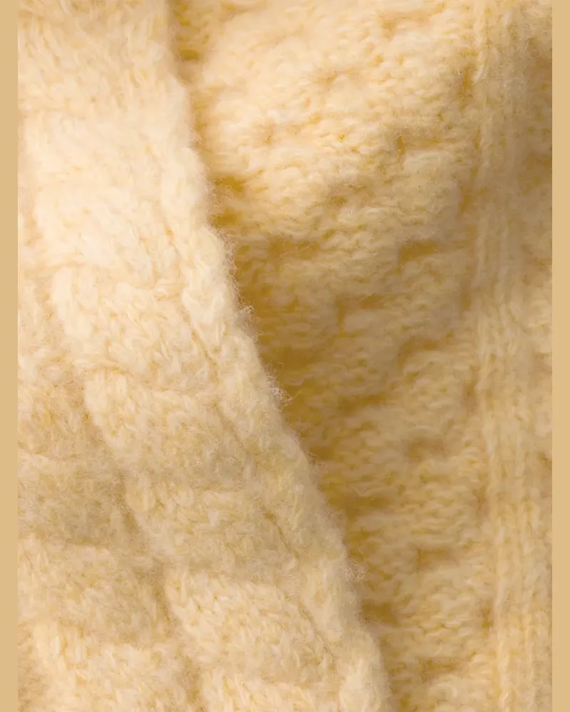 Prada Zopfmuster-Schal mit Triangel-Logo - Nude Nude