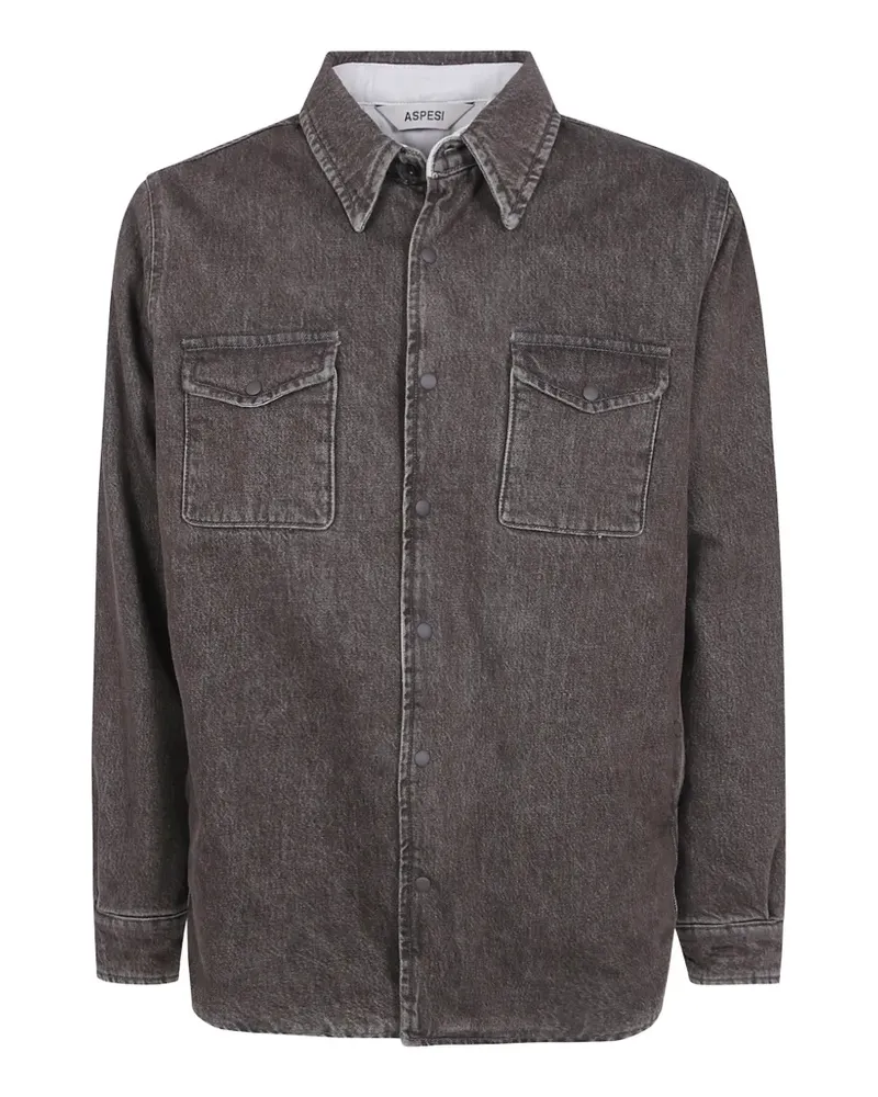 ASPESI flap-pocket denim shirt - Braun Braun
