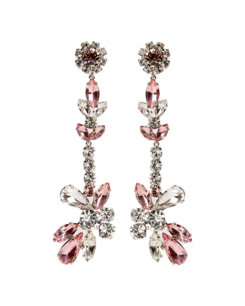 Erdem crystal-embellished floral earrings - Silber Silber