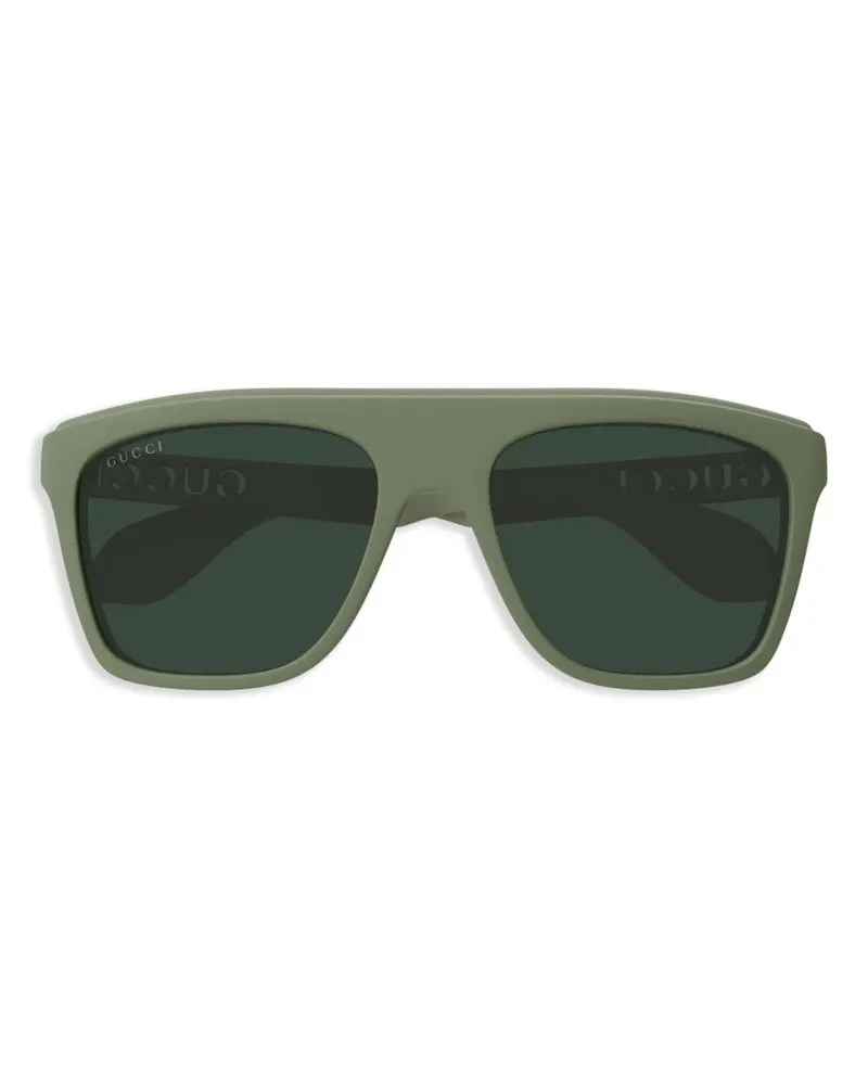Gucci Sonnenbrille mit eckigem Gestell - Grün Grün