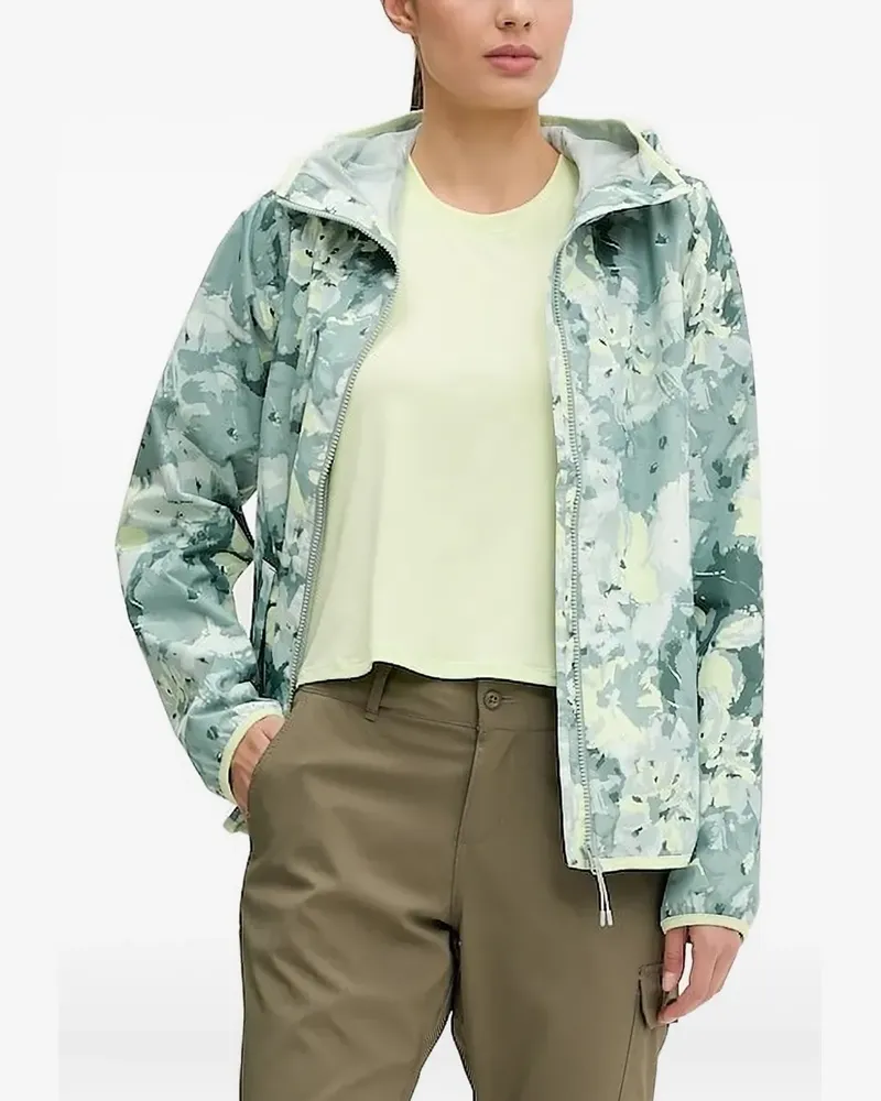Helly Hansen Kapuzenjacke mit Blumen-Print - Grün Grün