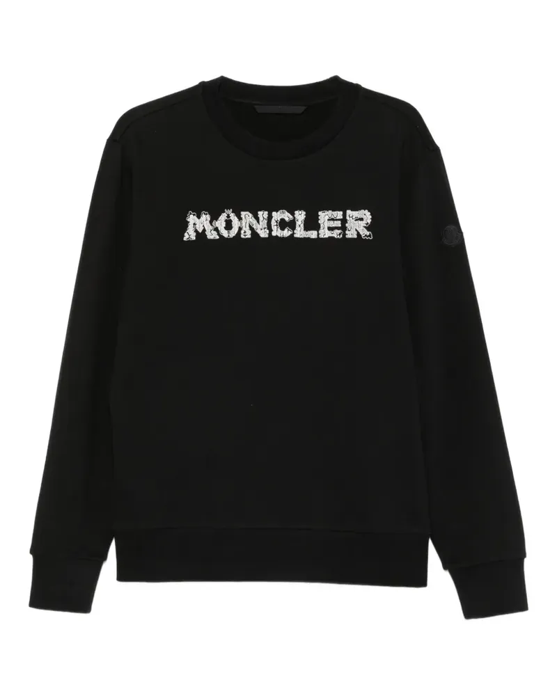 Moncler logo-embroidered sweatshirt - Schwarz Schwarz