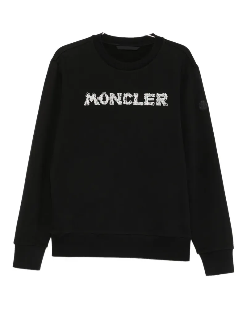 Moncler logo-embroidered sweatshirt - Schwarz Schwarz