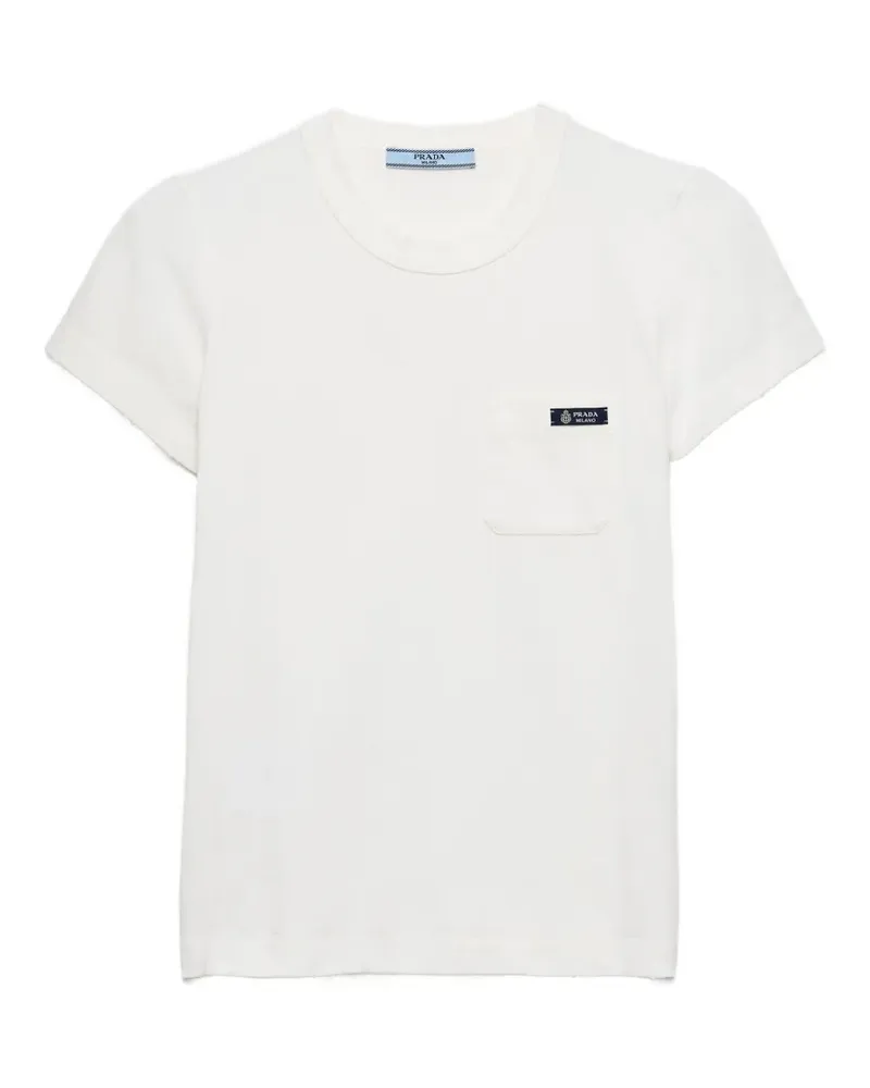 Prada T-Shirt aus Jersey - Weiß Weiß