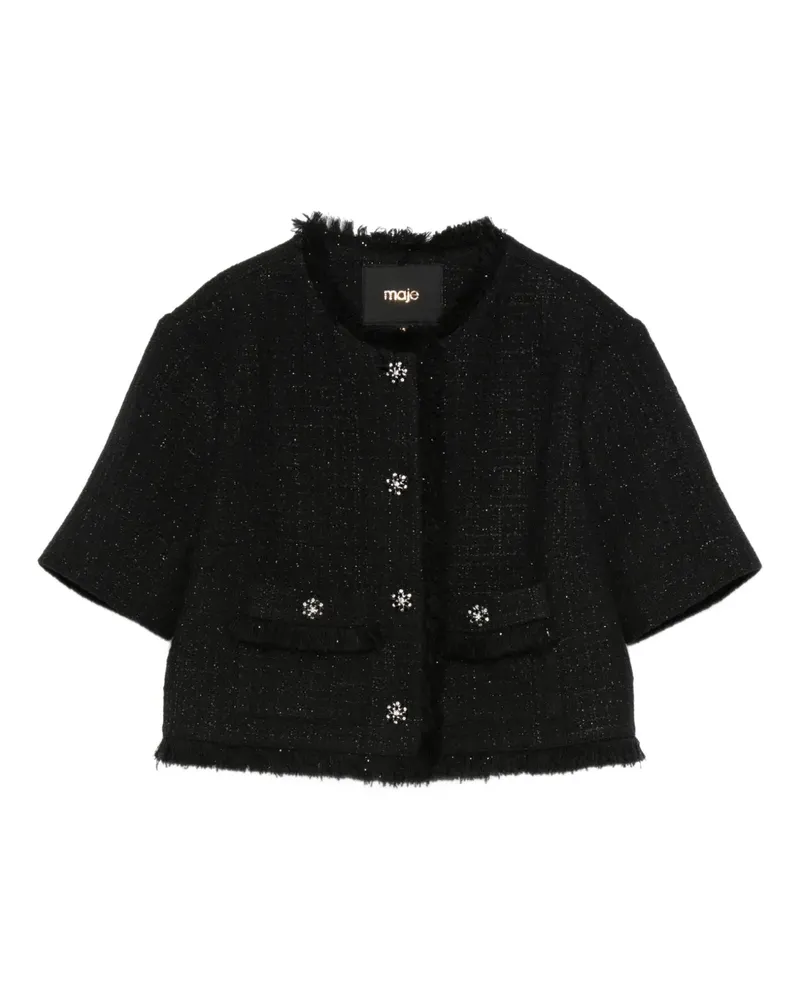 Maje fringed-embellished jacket - Schwarz Schwarz