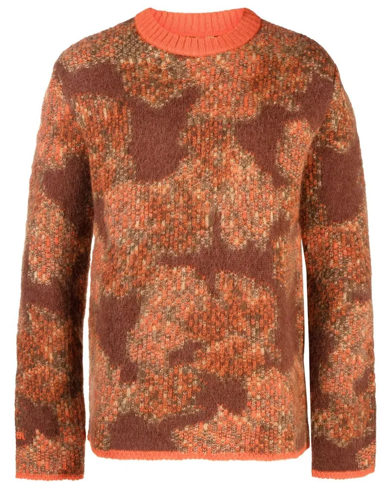 ERL Pullover mit Intarsienmuster - Orange Orange