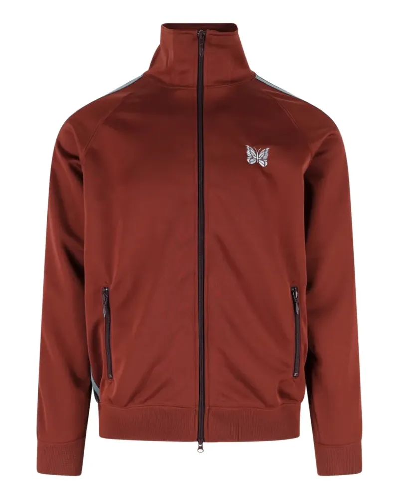 NEEDLES butterfly-embroidered side-stripe sweatshirt - Rot Rot