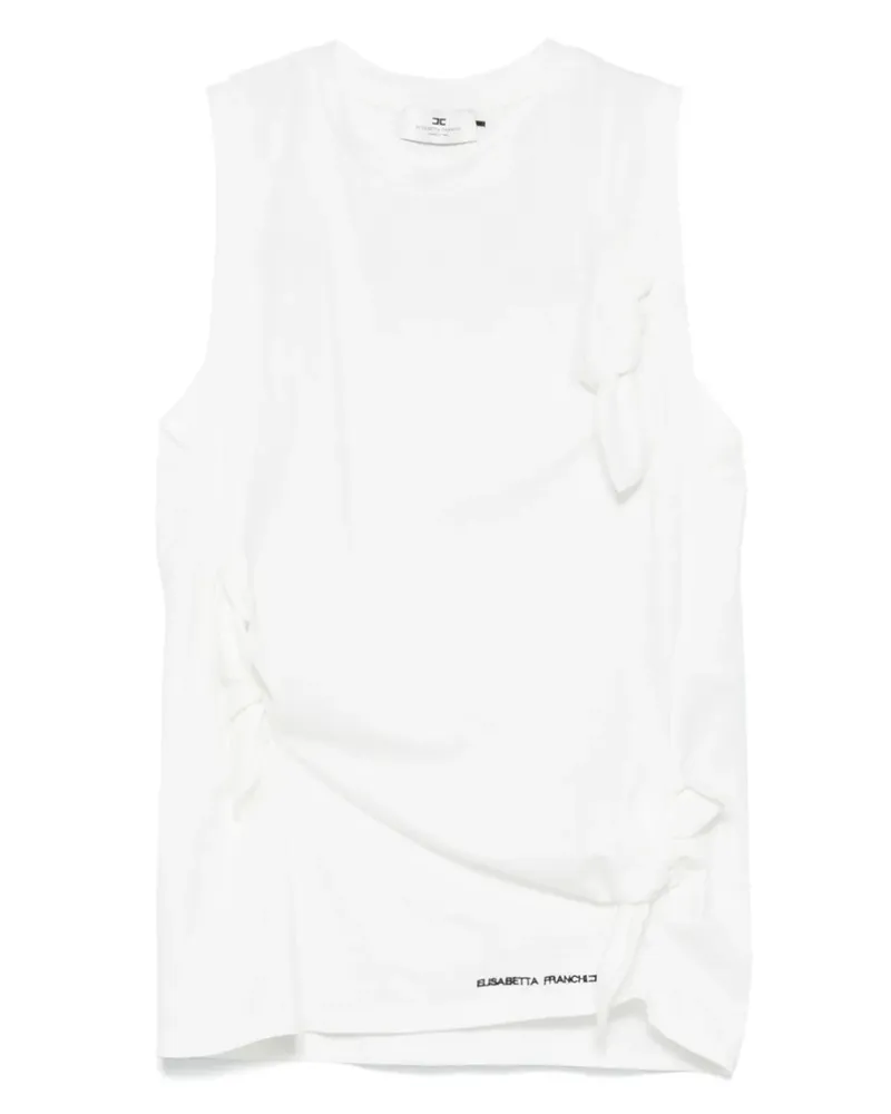 Elisabetta Franchi Oberteil mit Schleifendetail - Weiß Weiß