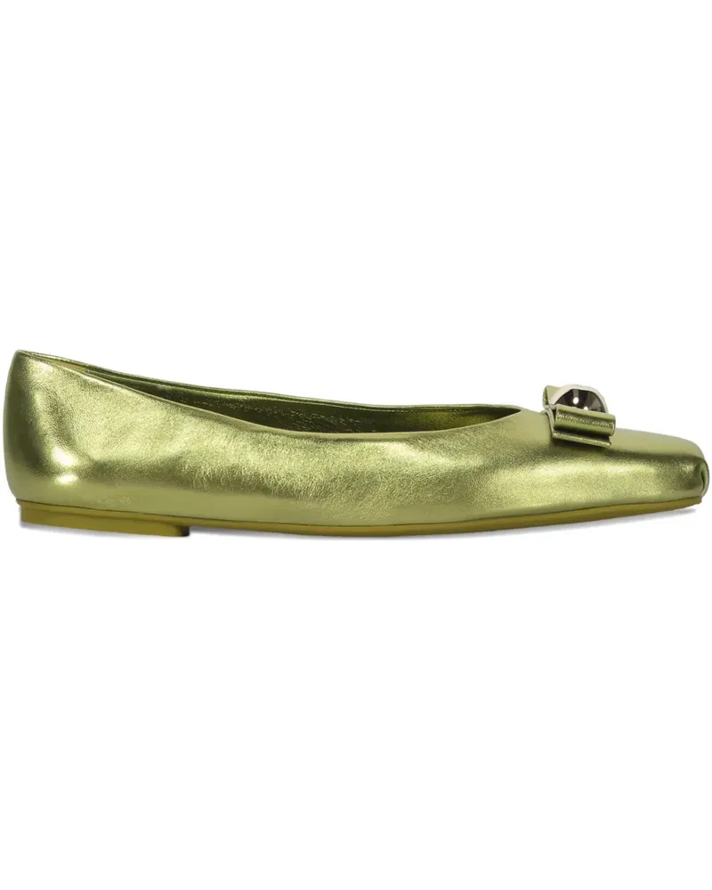Ferragamo Ballerinas mit Schleifendetail - Grün Grün