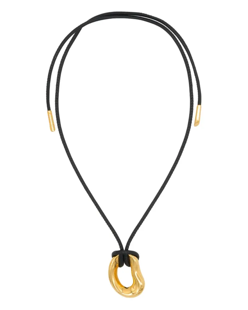 Charlotte Chesnais 18kt vergoldete Shima Kordelhalskette - Schwarz Schwarz