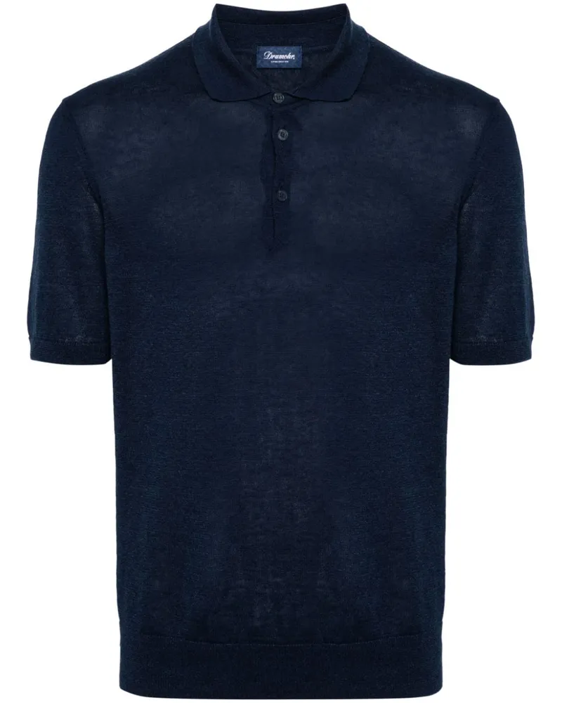 Drumohr  Gestricktes Poloshirt - Blau Blau