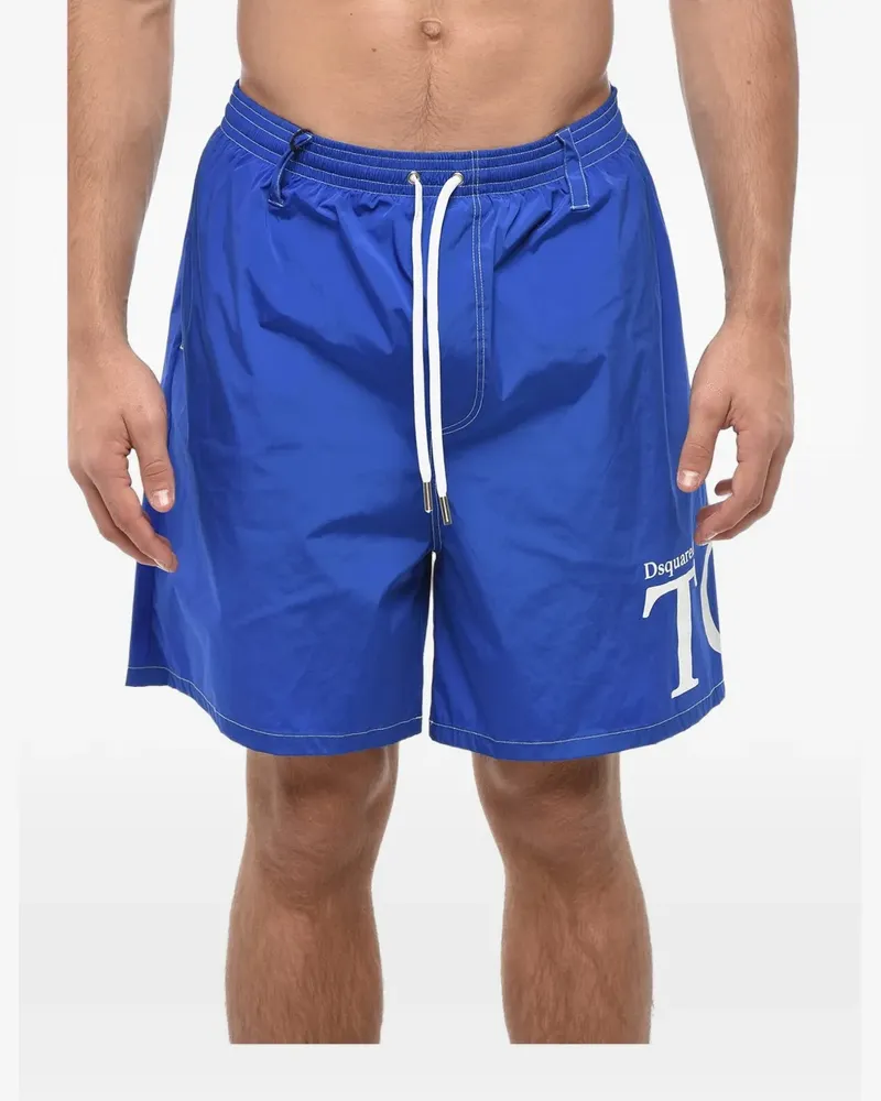Dsquared2 logo-print drawstring swim shorts - Blau Blau