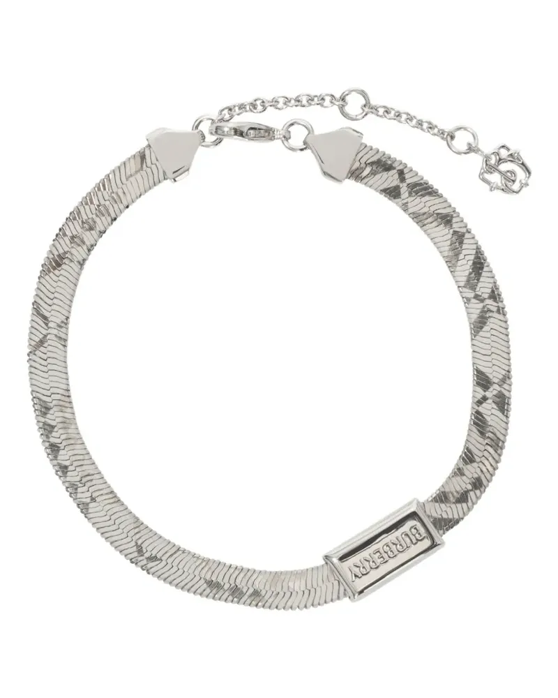 Burberry Kariertes Armband mit B-Anhänger - Silber Silber