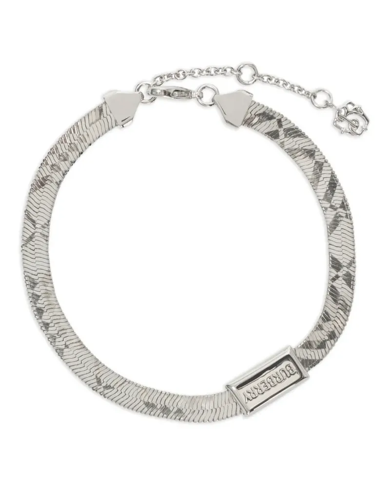 Burberry Kariertes Armband mit B-Anhänger - Silber Silber
