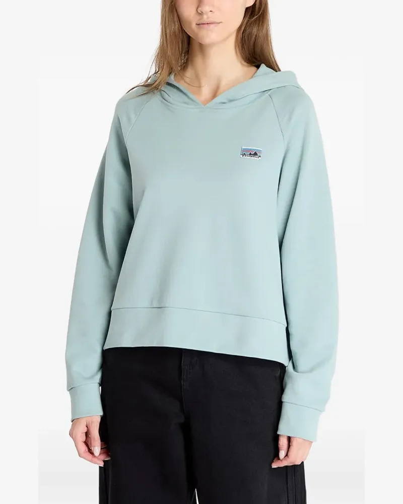 Patagonia logo-patch raglan-sleeves hoodie - Blau Blau