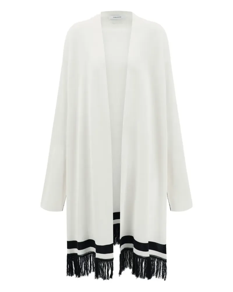 Ferragamo Cardigan mit Fransendetail - Weiß Weiß