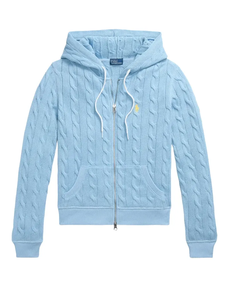 Ralph Lauren Cropped-Hoodie mit Zopfmuster - Blau Blau
