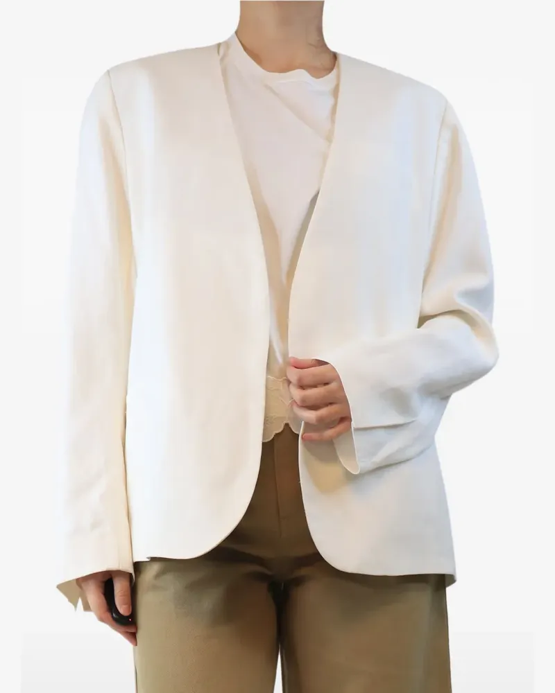 Totême Kragenloser Blazer - Weiß Weiß