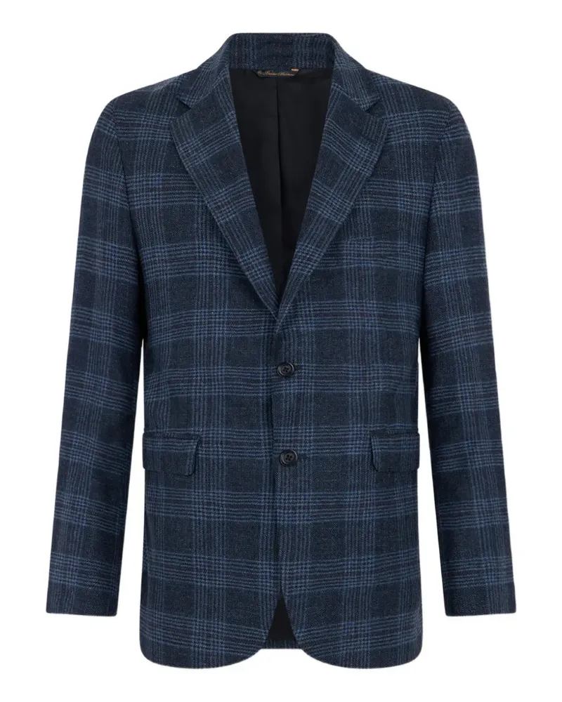 Brooks Brothers Sakko mit Glencheck und zwei Knöpfen - Blau Blau