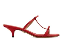 Bow Kitten-Heel-Sandalen mit Riemen - Rot
