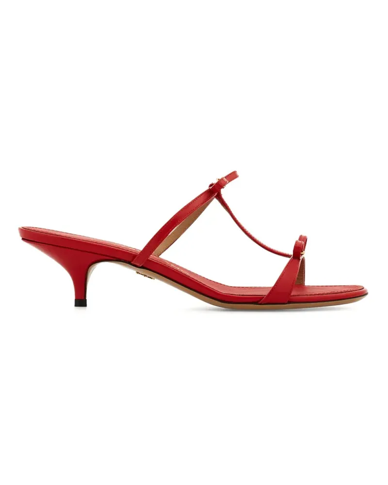 Ferragamo Bow Kitten-Heel-Sandalen mit Riemen - Rot Rot