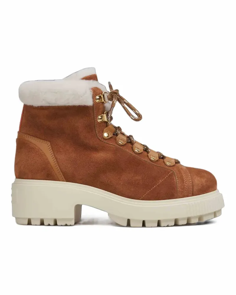 Santoni Stiefel mit Shearling - Braun Braun