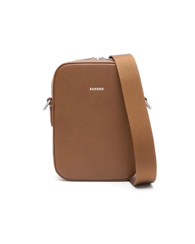 Sandro Kuriertasche aus Leder - Braun Braun