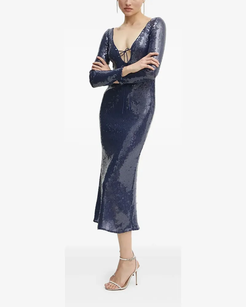 Bardot Verona Midikleid mit Pailletten - Blau Blau