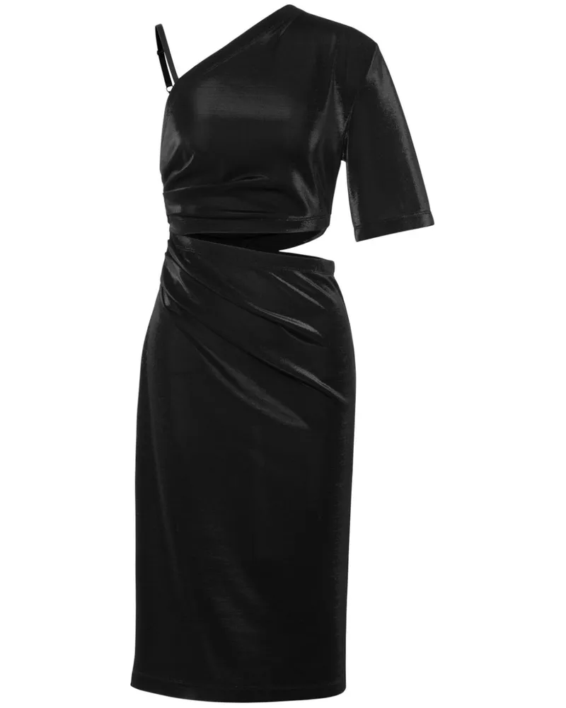 Moschino Asymmetrisches Kleid mit Cut-Outs Schwarz