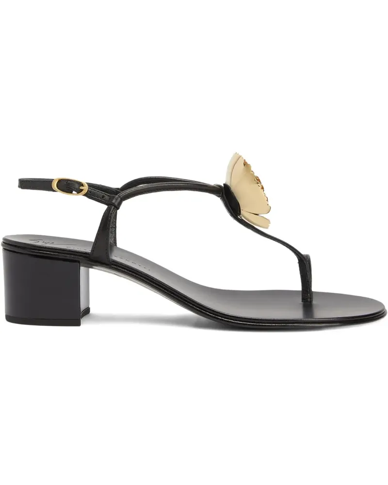 Giuseppe Zanotti Sophora Sandalen mit Blumendetail - Schwarz Schwarz